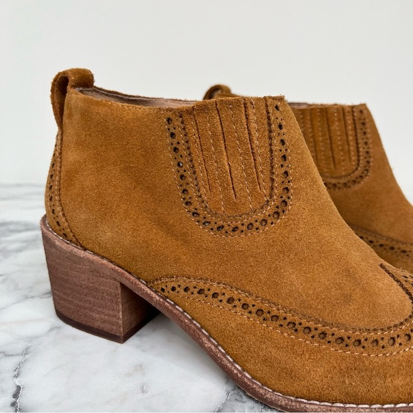 MADEWELL Grayson Brogue Brown Suede Chelsea Ankle Boots Western Cowboy Size 7 - Picture 5 of 13